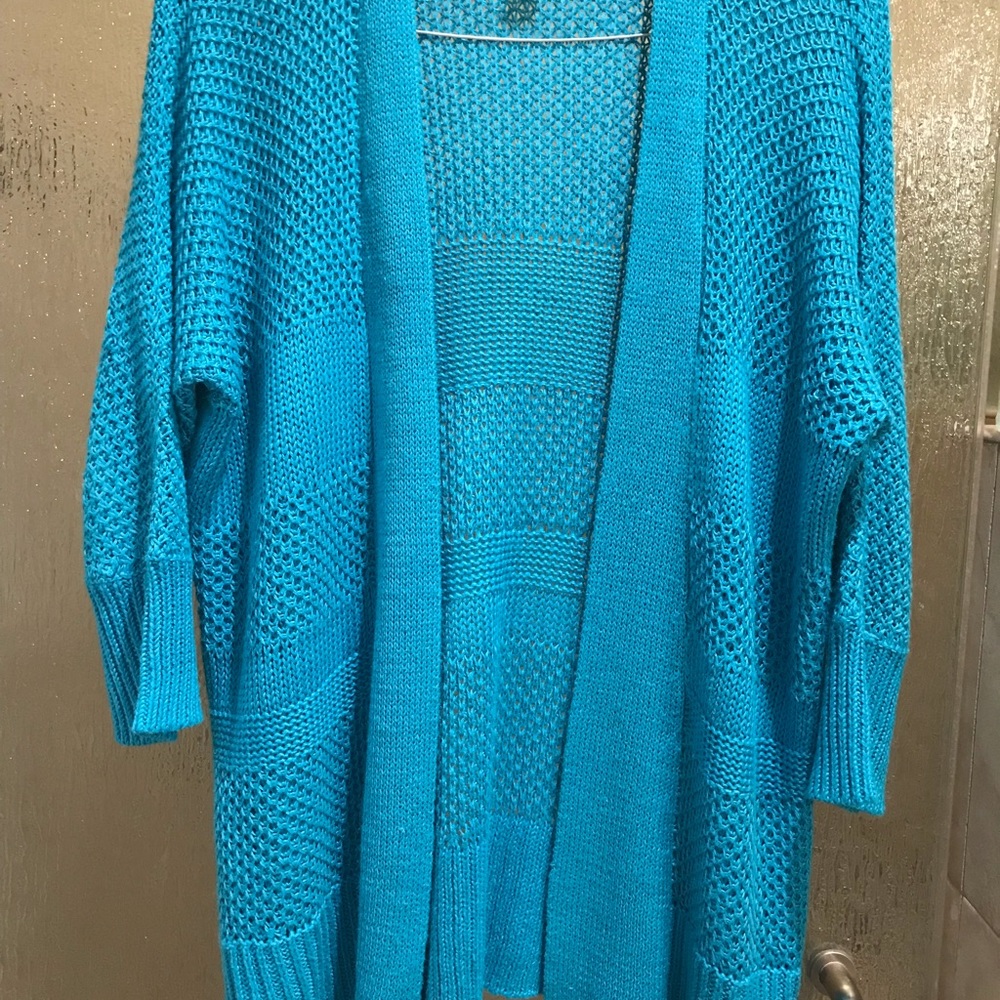 Chico’s cardigan, size 1, turquoise